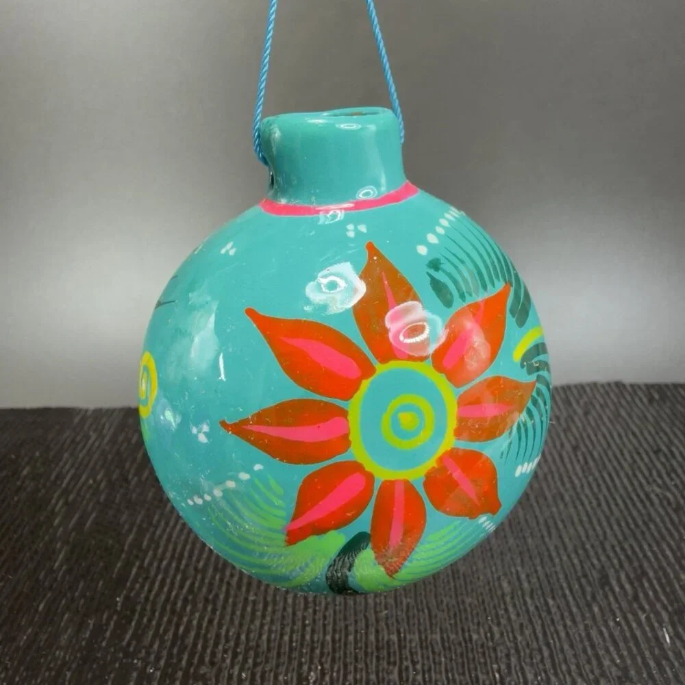 Hand Made Mexican‎ Pottery Redware Ornament Figurine Hanging Decor Mexico VTG